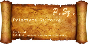 Prisztacs Szironka névjegykártya